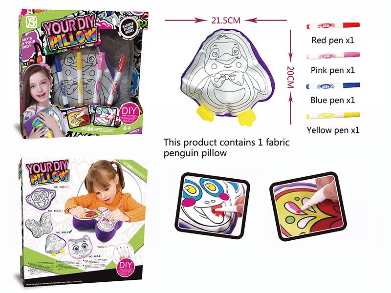 DIY Painting Fabric Penguin Pillow