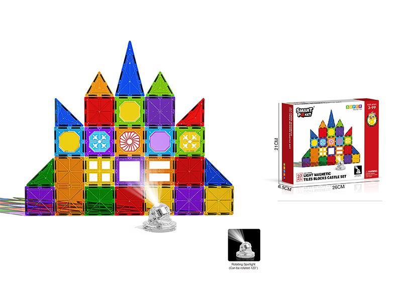37Pcs Magnetic Film Castle Suit With Light - Basic