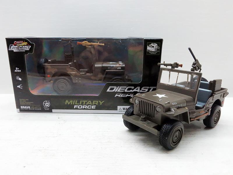 1:24 Alloy Military Truck(Pull Back, IC, Lights)