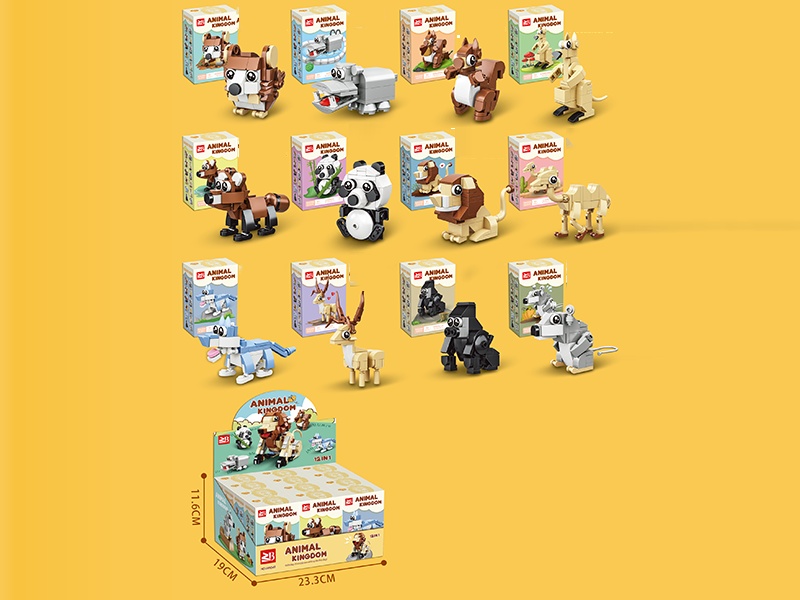Building Blocks: 12-In-1 Animal Kingdom