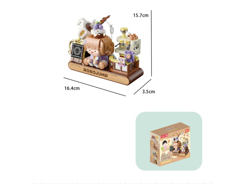 Building Blocks: 343 Pcs Of Small Granular Meat Sauce Coffee Shop