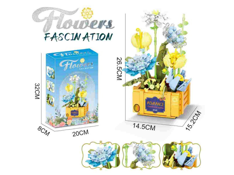 Building Blocks Splendor 516Pcs- Flower Series