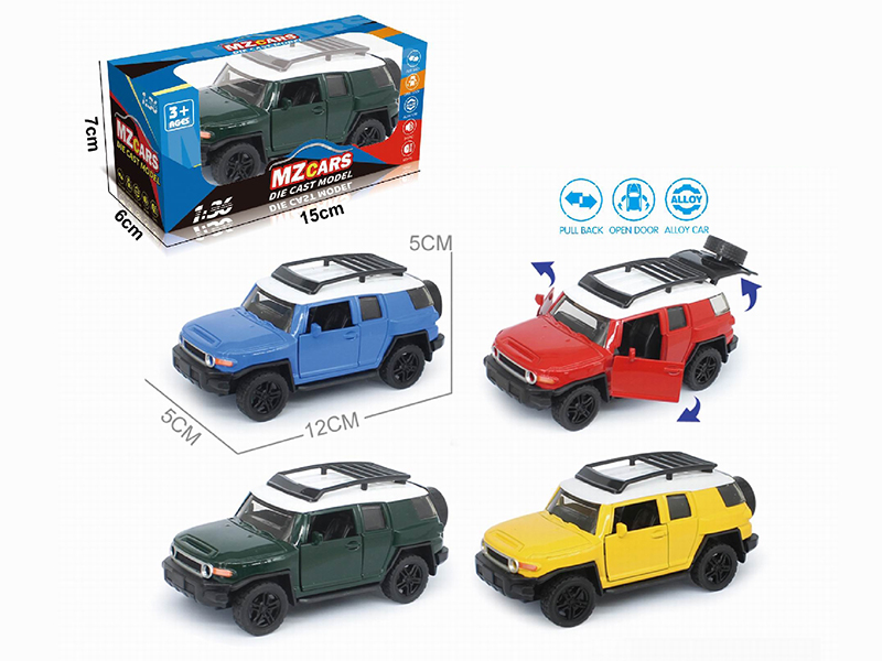 1:36 Pull Back Alloy Off-Road Vehicle(3 Doors Can Open)