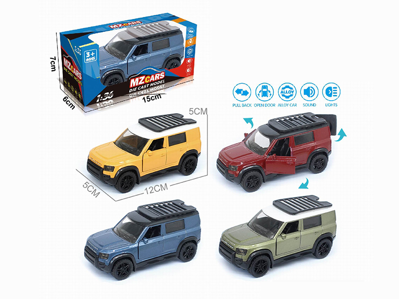 1:36 Pull Back Alloy Off-Road Vehicle(3 Doors Can Open)(With Sound And Lights)