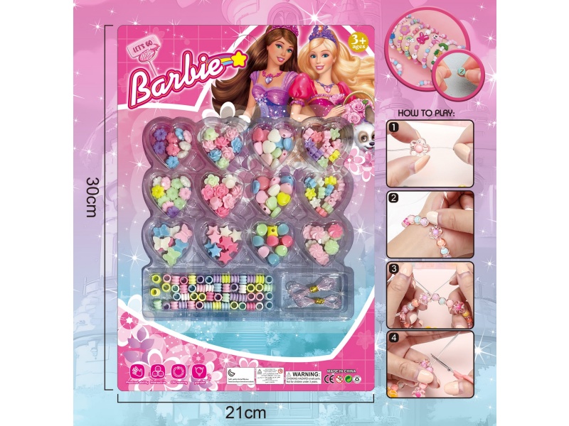 Baby Diy Beaded Jewelry Heart 14-Grid Multi-Color Beaded With 2 Threads