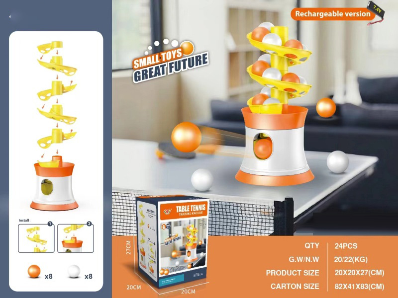 Electric Table Tennis Tee With A 7.4V Battery And Charging Cable For Direct Serve