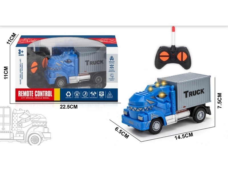 Four-Way Tyrannosaurus Rex Remote-Controlled Transport Container Truck