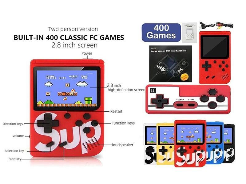 2.8" HD Classic Color Screen SUP Handheld Game Console(Built-In 400 Classic FC Game)Two Person Version