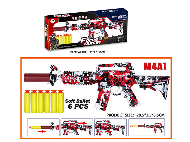 Graffiti M416 Manual Soft Bullet Gun Model With 6PCS EVA Bullets