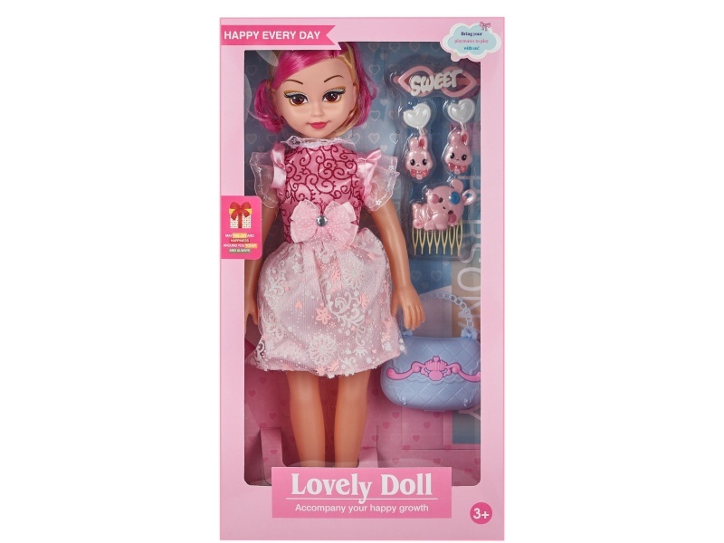 Window Box 18-Inch Hollow Music Ic Fashion Big-Eyed Girl Fat Boy Doll With Handbag Rabbit Vacuum-Formed