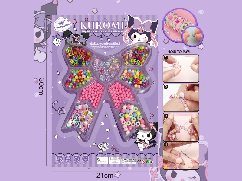 Kulomi Diy Beaded Jewelry Bow With Multiple Colored Beaded Ribbons And 2 Threads