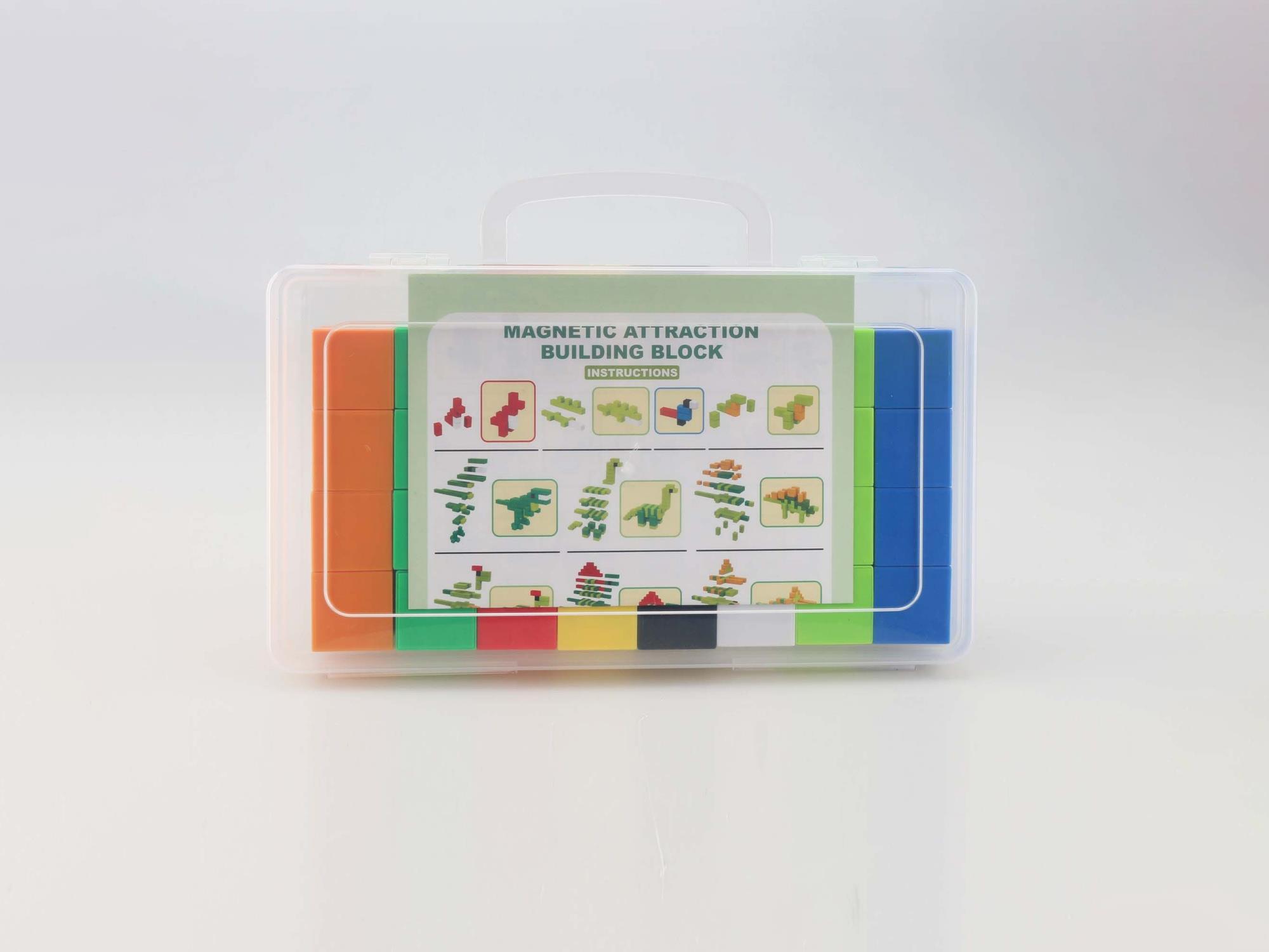 64 Pieces Of Solid-Color Magnetic Building Blocks