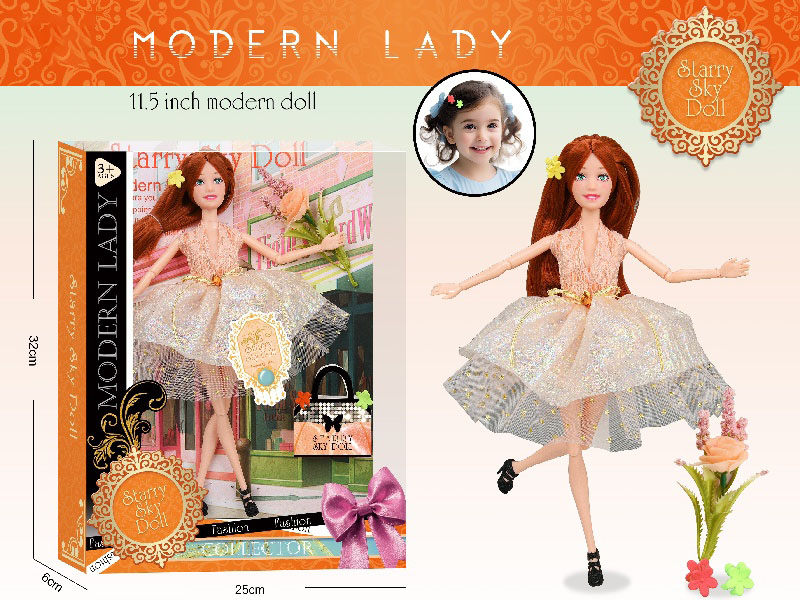 11.5-Inch 11-Joint Orange Dream Princess - 3 Pieces Of Hairpins - Exquisite Simulation Bouquet