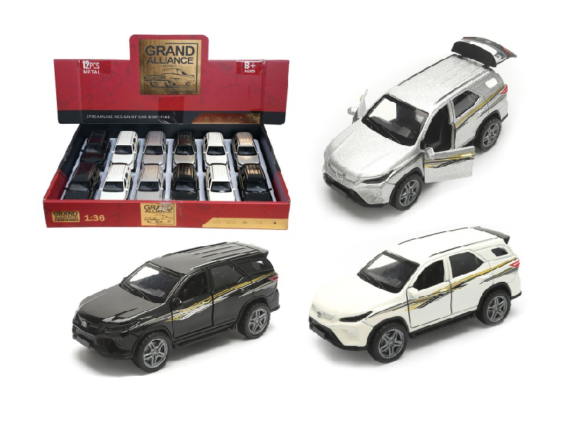 1:36 Huili Alloy Car Model - Toyota Little Land Cruiser Mixed In White, Black And Red