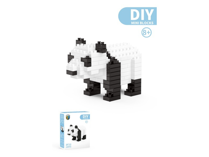 136 PCS Of Panda Animal Building Blocks