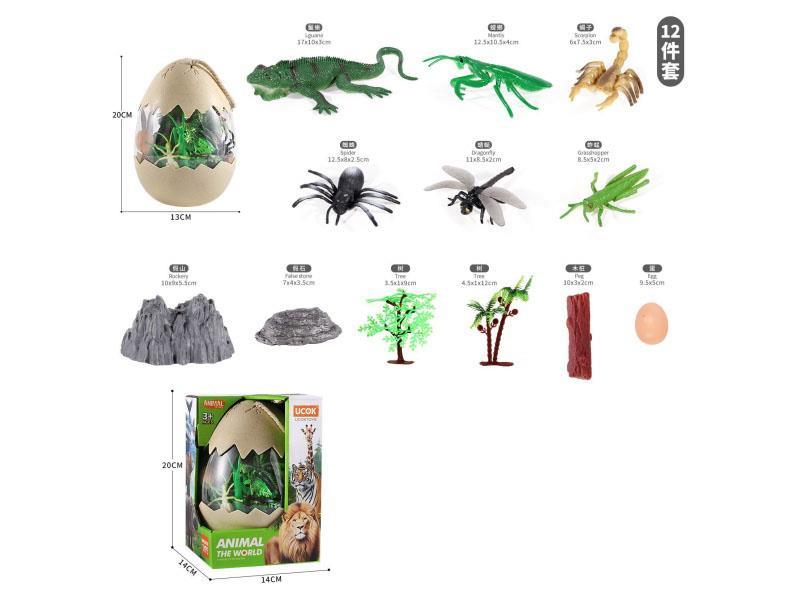 A 12-Piece Set Of Crawling Insect And Animal Scenes