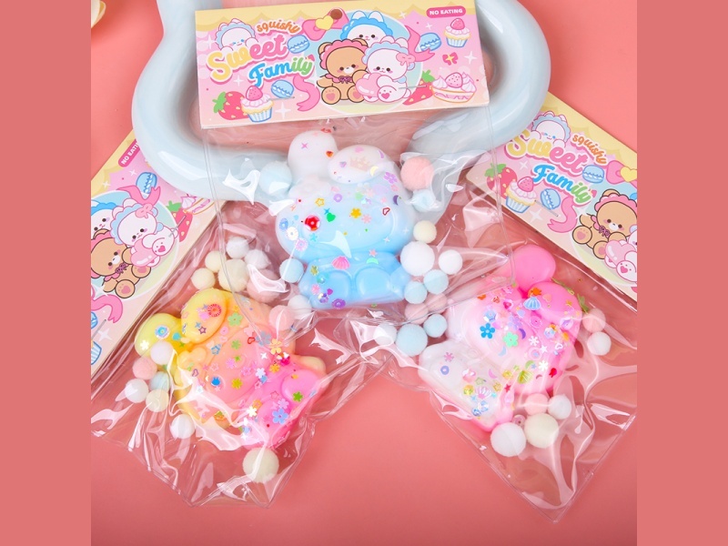 Jelly Kneading Game Mixed With Colorful Large Sanrio Merlot - Folded Ear Sequins + Pom-Pballs + Clips
