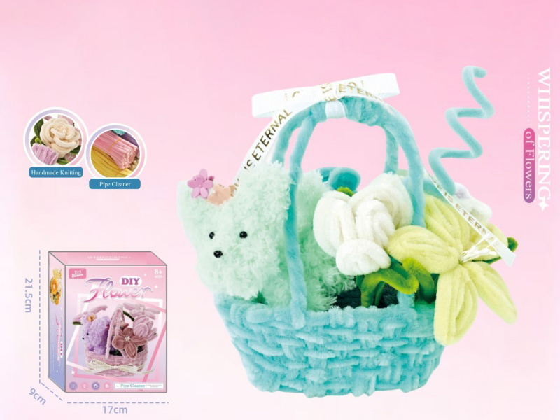 Diy Cute Basket Flower Cluster Twisty Stick Flower Basket