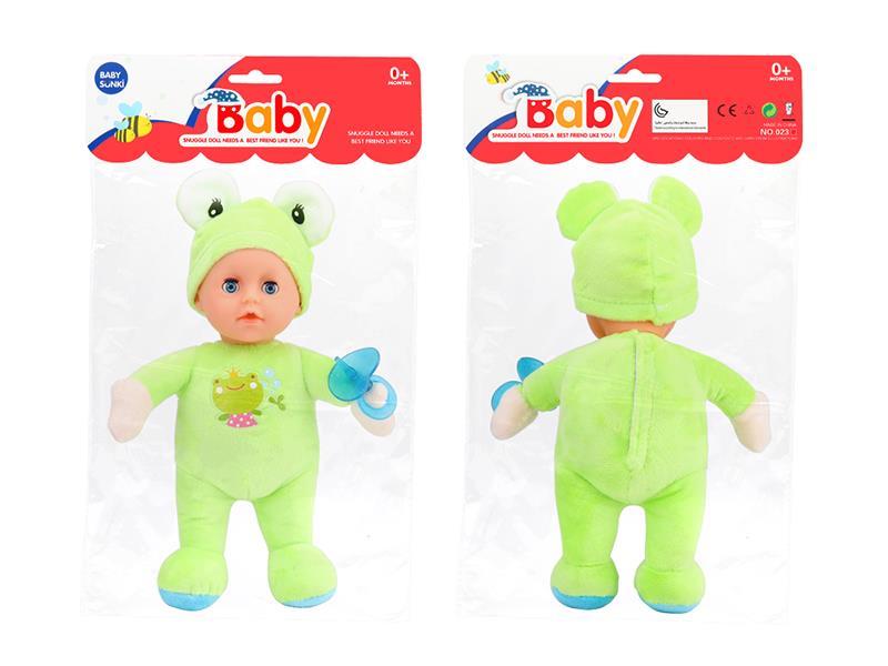 Plush Soothe Frog Doll With Laughter,Pacifier
