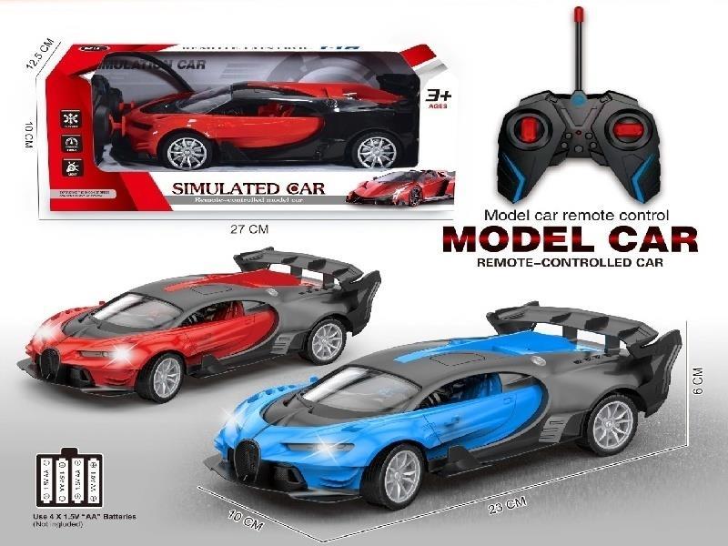 1:18 Bugatti four-way remote control car with headlights (without power included) push rod handle