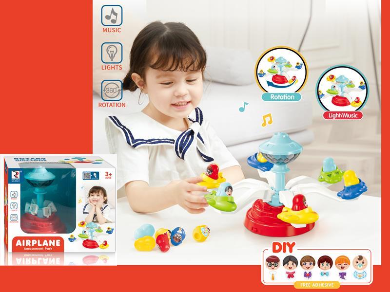 Rotating Aircraft With Light And Music