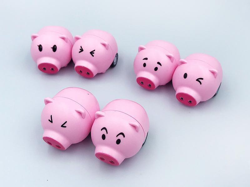 Six Kinds Of Expressions Pull Back Pad Printing Pig Car