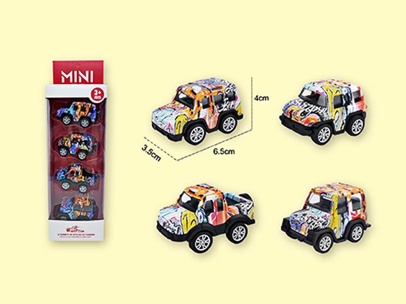 4PCS Pull Back Alloy Q Off-Road Vehicle