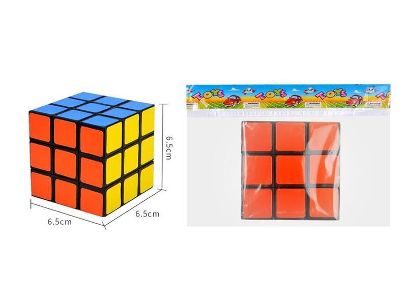 A 6.5cm Third-Order Black Background Six-Color Rubik's Cube