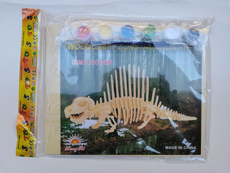 3D Wooden Puzzle DIY Color Drawing Toy