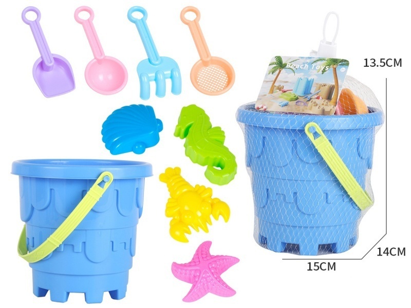 Castle Beach Bucket Fear Marine Animal 9-Piece Set
