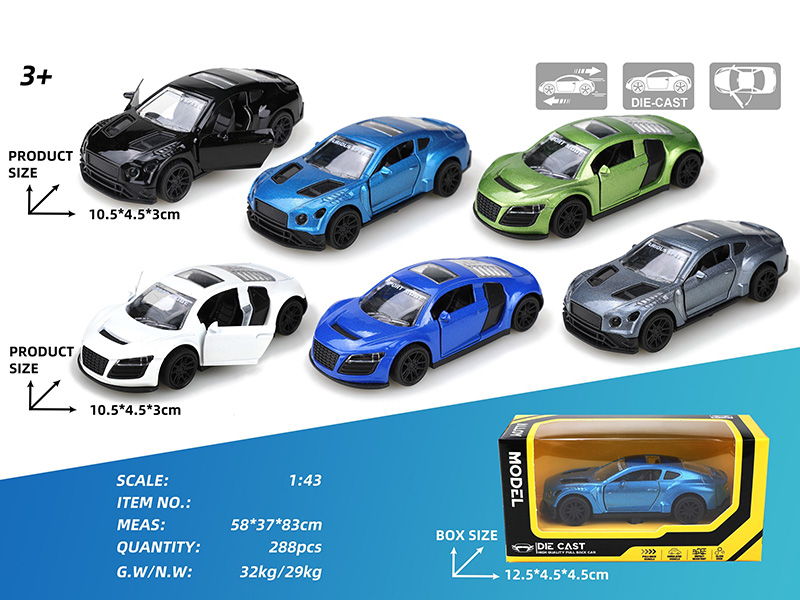 1:43 Bentley/Audi Pull Back Alloy Car Model