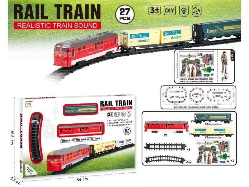 Electric Light And Music Track Train (With Power Included), Lithium Battery With Usb Cable, Children'S Electric Simulation Retro High-Speed Train Passing Track Car