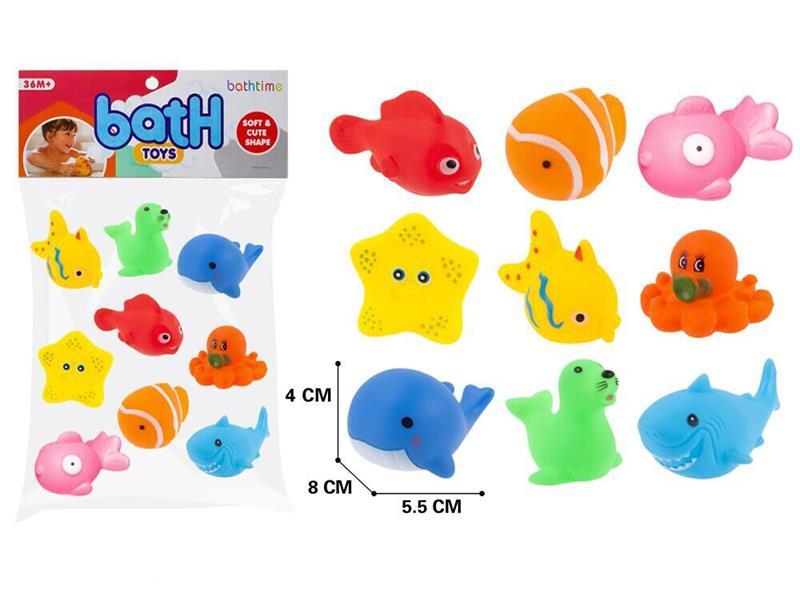 Vinyl Cartoon Sea Animals With Sound 9pcs