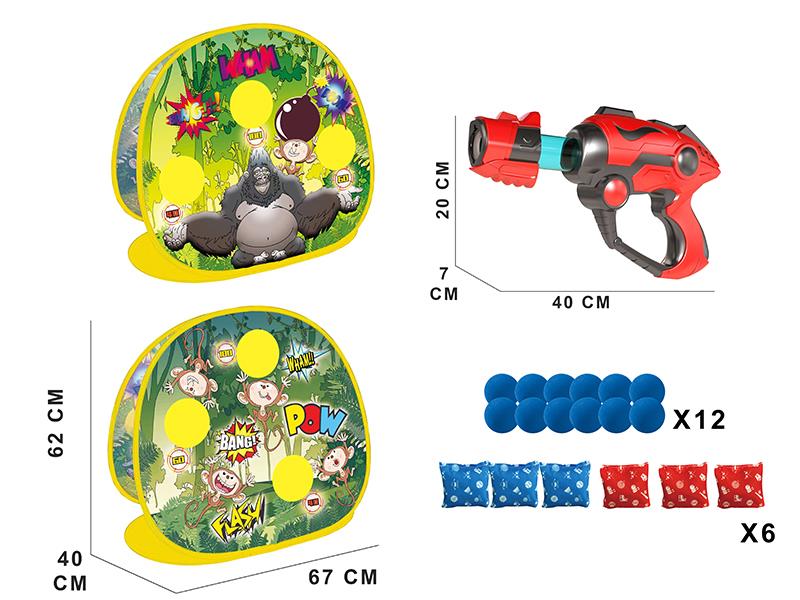 Bean Bag Throwing Shooting Gun Double-Sided Shooting Target Set