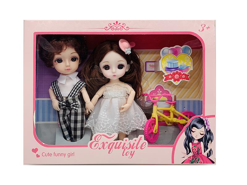 6 Inch 13-Joint Dolls With Bicycle