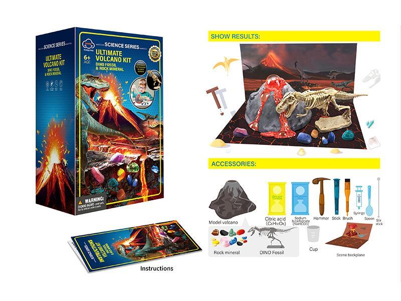 Archaeological Volcanic Eruptions Kit Dino Fossil & Rock Mineral