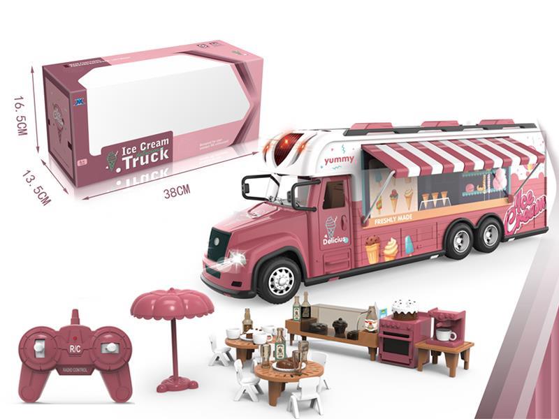 24.G R/C Coral Red RV With Light And Sound - Ice Cream Car