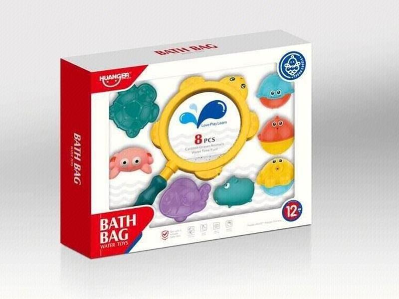 Turtle Spoon Net Bath Toys 8pcs