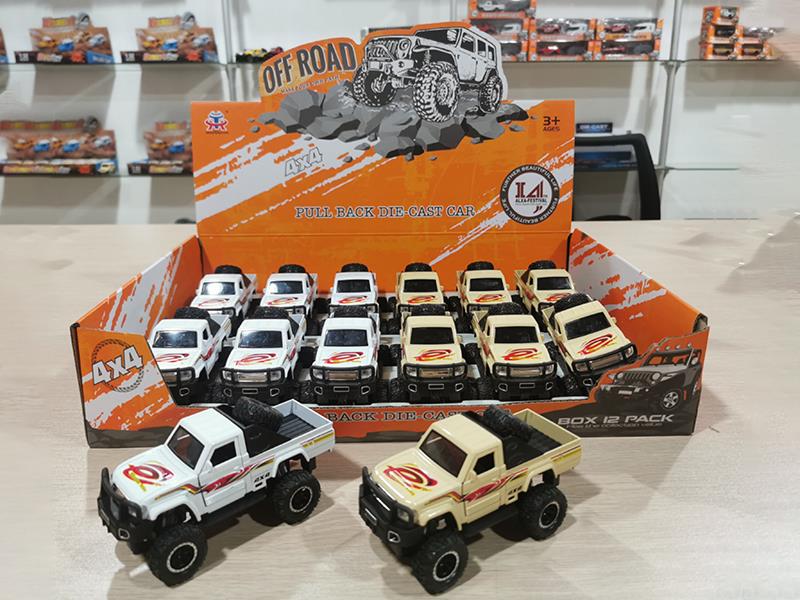 Pull Back Alloy Shock Absorption Pickup Off-Road Vehicle With Sound And Light