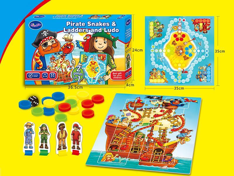 2 In 1 Pirate Snakes &  Ladders And Ludo