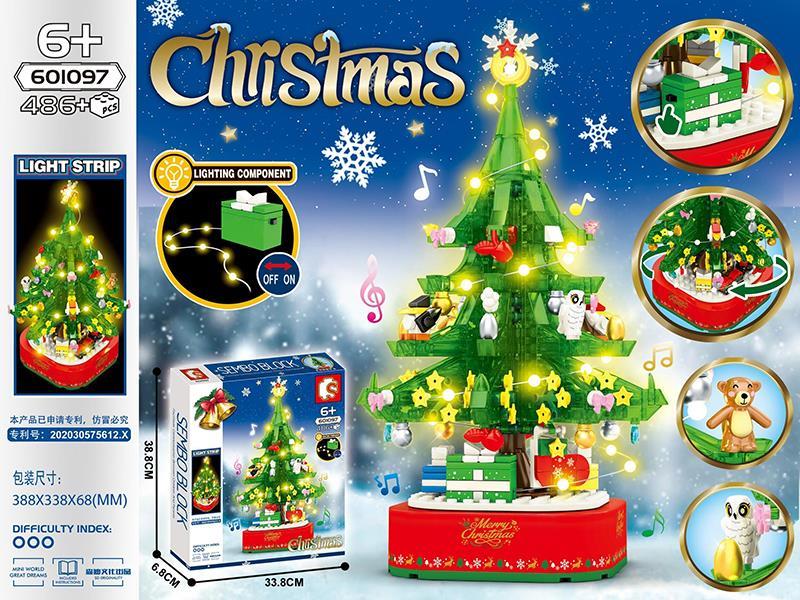 Music Christmas Tree Small Particle Building Blocks 486+pcs