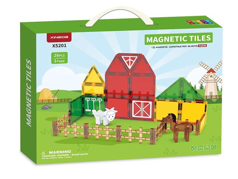 Farm Theme Magnetic Tiles Building Blocks 26PCS