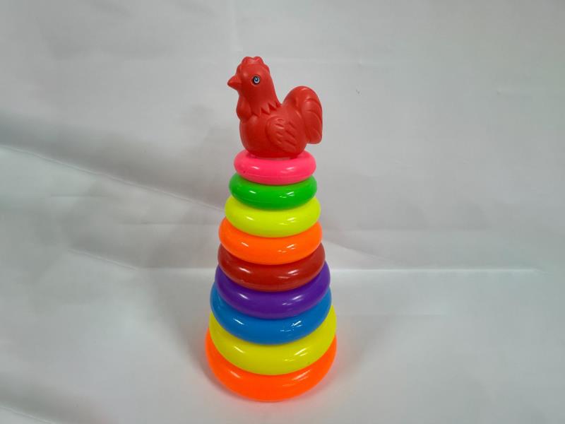 Rooster Rainbow Tower Jenga Loop 9 Layers