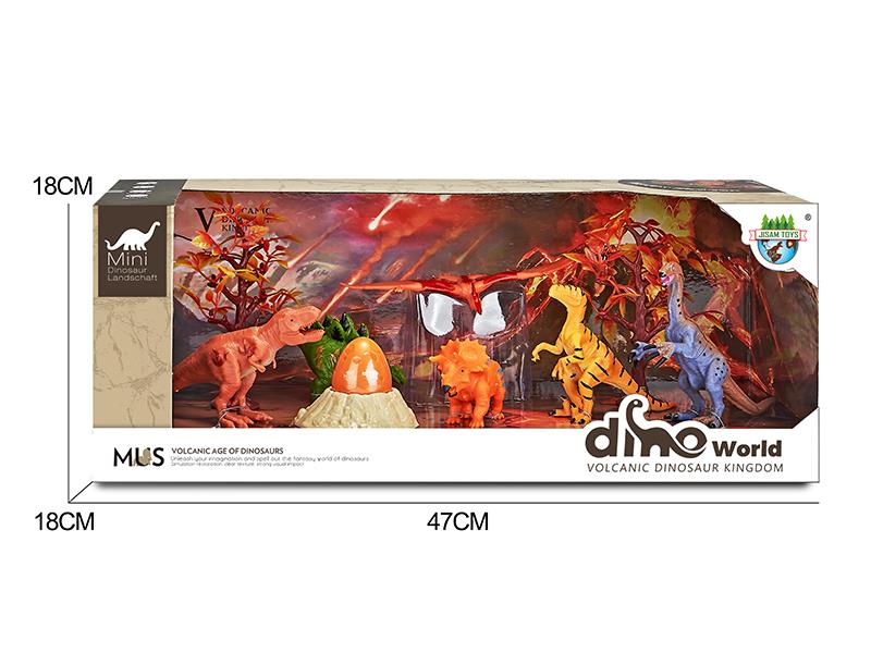 Dinosaur Model Volcano Scene Set + Surprise Dragon Egg