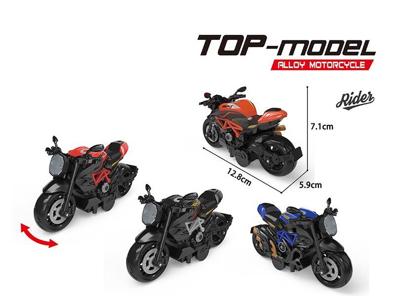 1:14 Pull Back Alloy Motorcycle 12pcs