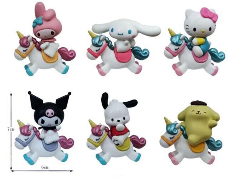 PVC Unicorn Melody Action Figure 6PCS