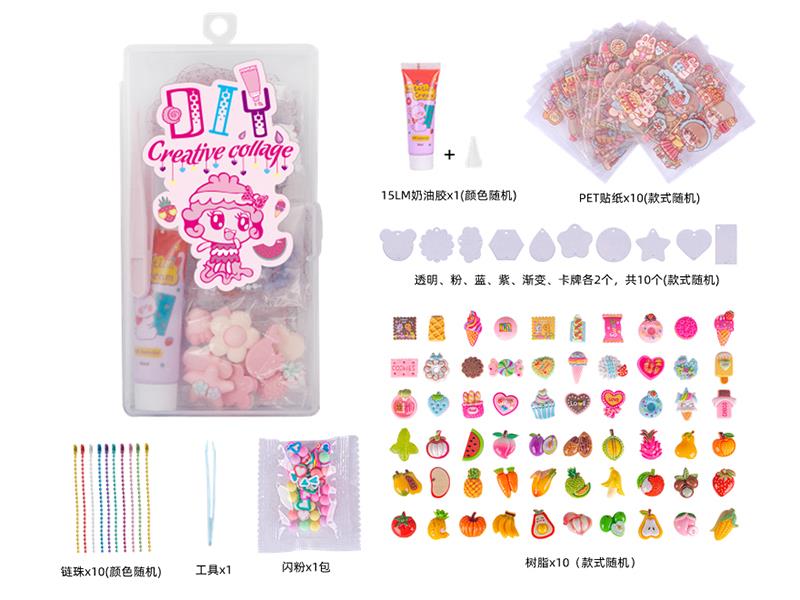 DIY Cream Glue Adhesive Sticker Goo Card Keychain Set(10 Cards)