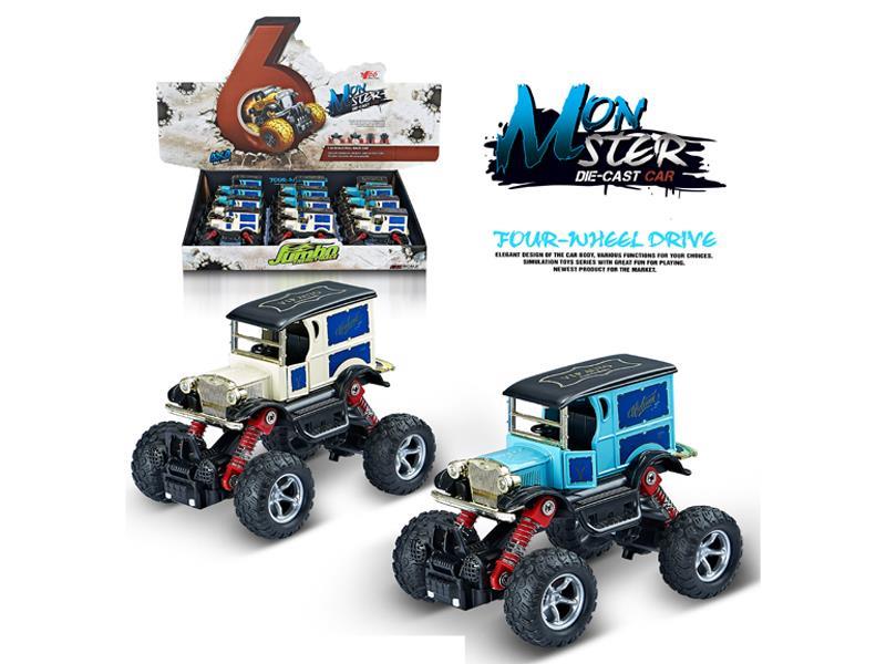 12PCS 1:34 Q Version Alloy Return Force Simulation Climbing Wheel