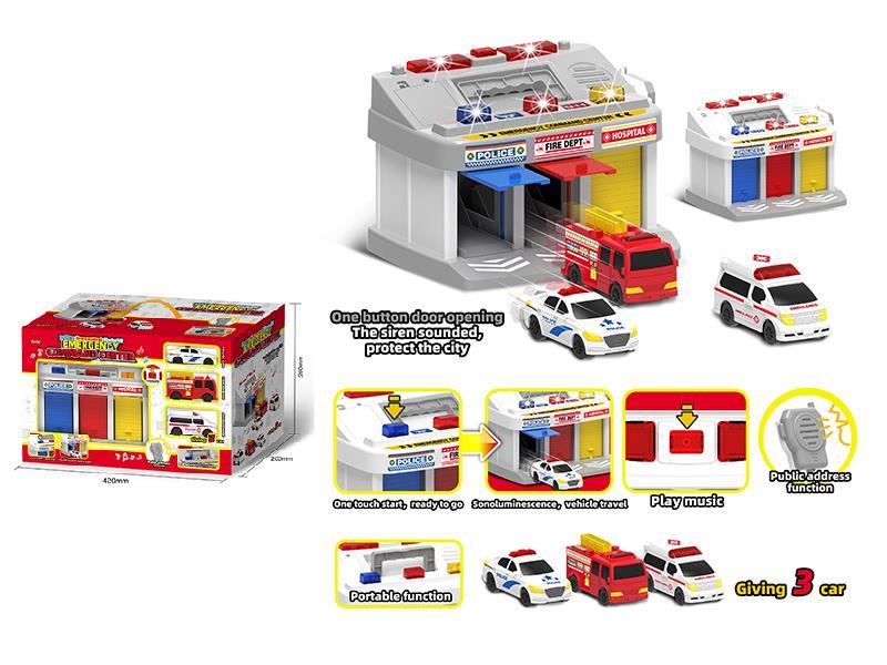 Police Fire Control First Aid Emergency Command Center Toy With Lights And Music