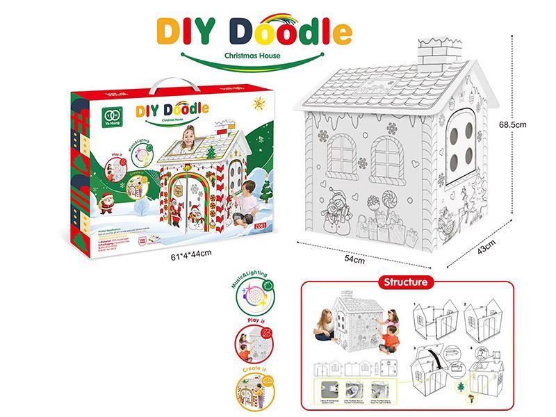 DIY Graffiti Christmas House(With Light And Music)